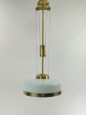 Art Deco Viennese Chandelier with Opal Glass-KDB-1447886