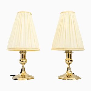 Art Deco Viennese Table Lamps with Fabric Shades, 1920s, Set of 2-SPD-1229073