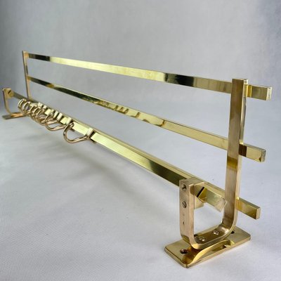 Art Deco Wall Coat Rack in Gold Brass, 1930s-JUZ-1752054