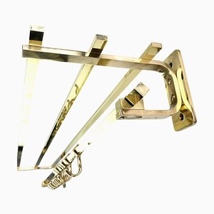 Art Deco Wall Coat Rack in Gold Brass, 1930s-JUZ-1752054