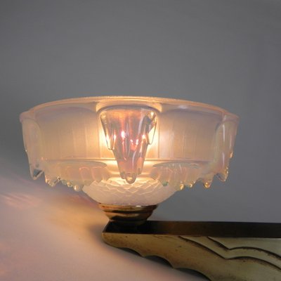 Art Deco Wall Lamp in Opalescent Glass, 1930s-TL-1785090