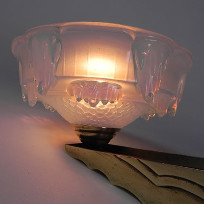 Art Deco Wall Lamp in Opalescent Glass, 1930s-TL-1785090