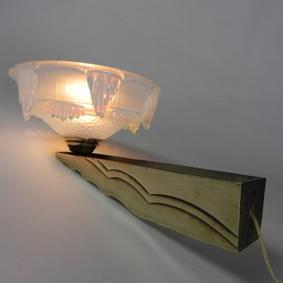 Art Deco Wall Lamp in Opalescent Glass, 1930s-TL-1785090