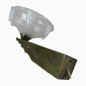 Art Deco Wall Lamp in Opalescent Glass, 1930s-TL-1785090