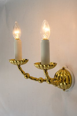 Art Deco Wall Lamps with Fabric Shades, Vienna, 1920s, Set of 5-SPD-2016075