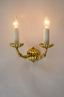 Art Deco Wall Lamps with Fabric Shades, Vienna, 1920s, Set of 5-SPD-2016075