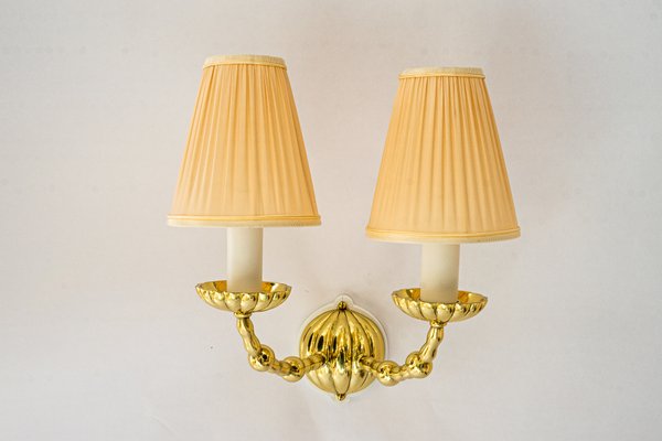 Art Deco Wall Lamps with Fabric Shades, Vienna, 1920s, Set of 5-SPD-2016075