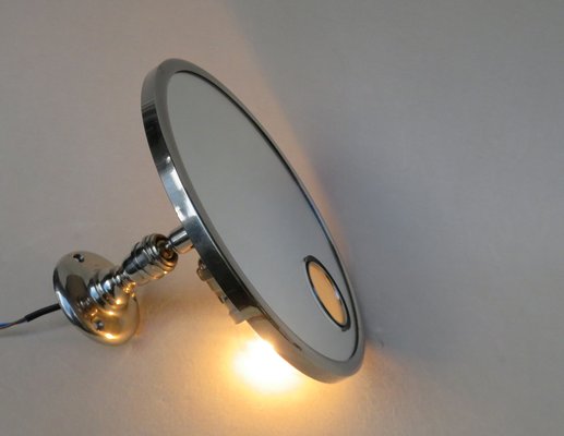 Art Deco Wall Mirror in Nickel-Plated from Le Mirophar Brot Déposé, France-EY-1752499