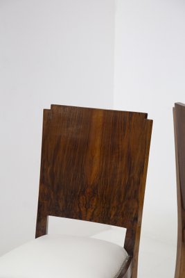 Art Deco Walnut and Cotton Chairs, 1920s, Set of 2-RCE-1448843