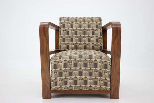 Art Deco Walnut Armchair, Czechoslovakia, 1930s-TZ-1368607