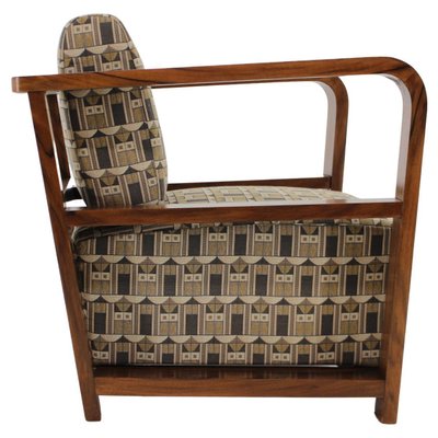 Art Deco Walnut Armchair, Czechoslovakia, 1930s-TZ-1368607