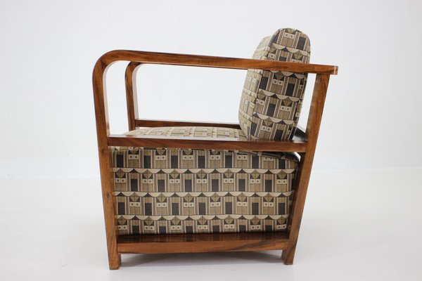 Art Deco Walnut Armchair, Czechoslovakia, 1930s-TZ-1368607