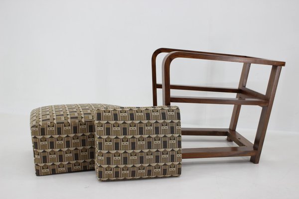 Art Deco Walnut Armchair, Czechoslovakia, 1930s-TZ-1368607