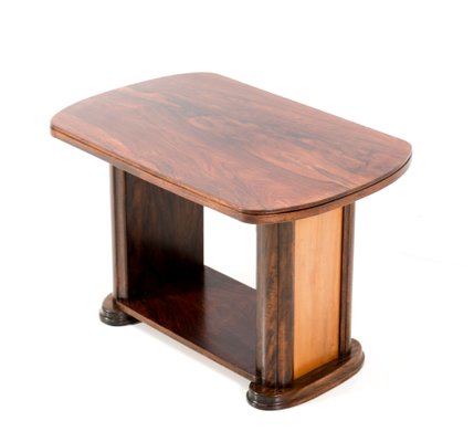 Art Deco Walnut Coffee Table from Broeders Rens Amsterdam, 1930s-MY-1150823