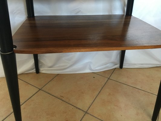 Art Deco Walnut Coffee Table with Shelf, 1970s-WQQ-848096