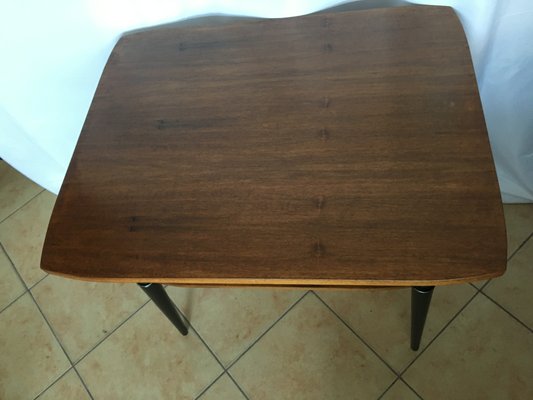 Art Deco Walnut Coffee Table with Shelf, 1970s-WQQ-848096