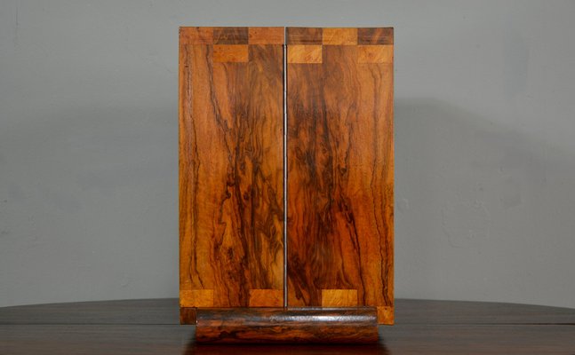 Art Deco Walnut Countertop Bar Cabinet from Albicocchi & Frediani, Italy, 1920s-QZZ-1309731