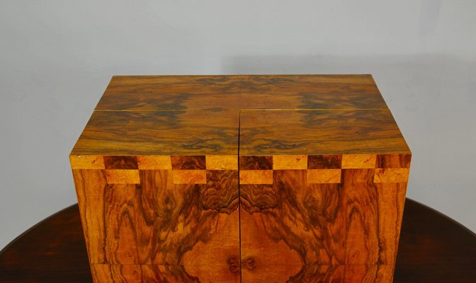 Art Deco Walnut Countertop Bar Cabinet from Albicocchi & Frediani, Italy, 1920s-QZZ-1309731