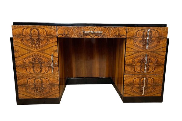 Art Deco Walnut Desk from Villa Victor Hugo, Paris, 1925-VMP-1144814