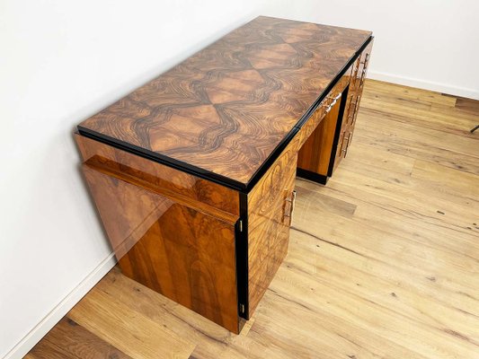 Art Deco Walnut Desk from Villa Victor Hugo, Paris, 1925-VMP-1144814