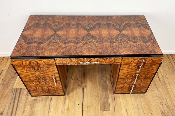 Art Deco Walnut Desk from Villa Victor Hugo, Paris, 1925-VMP-1144814