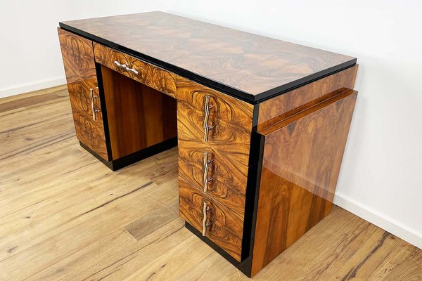 Art Deco Walnut Desk from Villa Victor Hugo, Paris, 1925-VMP-1144814