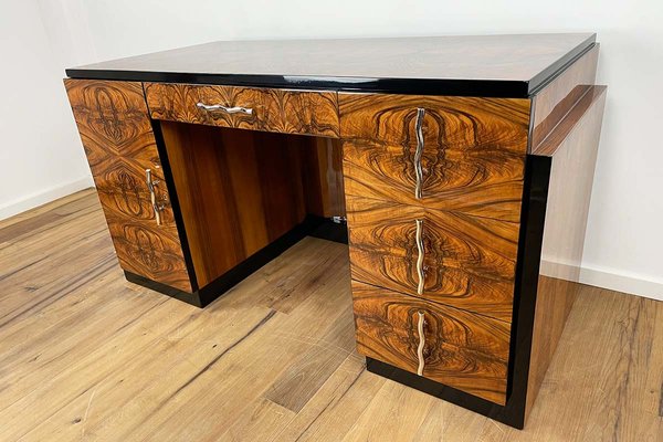 Art Deco Walnut Desk from Villa Victor Hugo, Paris, 1925-VMP-1144814