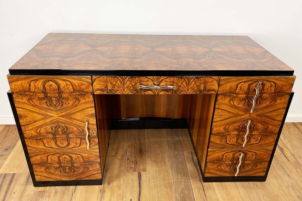 Art Deco Walnut Desk from Villa Victor Hugo, Paris, 1925-VMP-1144814