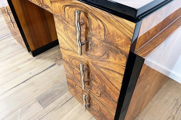 Art Deco Walnut Desk from Villa Victor Hugo, Paris, 1925-VMP-1144814