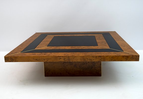 Art Deco Walnut & Lacquer Coffee Table, Italy, 1970s-FER-1156015