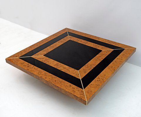 Art Deco Walnut & Lacquer Coffee Table, Italy, 1970s-FER-1156015