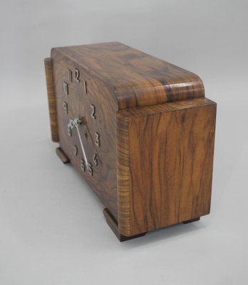 Art Deco Walnut Mantel Clock from Mauthe, 1930s-TZ-1770669