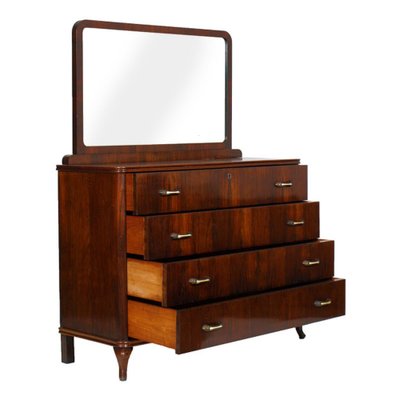 Art Deco Walnut & Mirrored Dresser, 1930s, Set of 2-NJV-820200