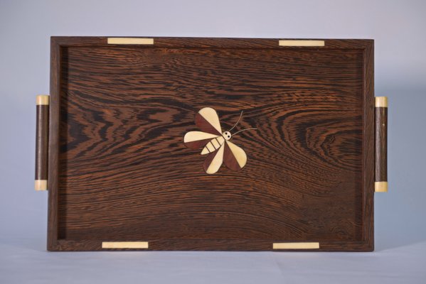 Art Deco Wengé Wood Tray, 1930s-NEN-2021754