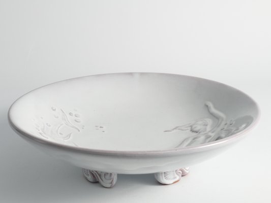 Art Deco White Earthenware Mermaid Bowl by Mari Simmulson for Upsala-Ekeby, 1950s-RUK-1806660