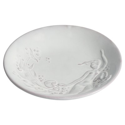 Art Deco White Earthenware Mermaid Bowl by Mari Simmulson for Upsala-Ekeby, 1950s-RUK-1806660