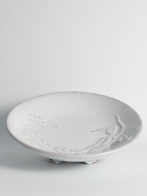 Art Deco White Earthenware Mermaid Bowl by Mari Simmulson for Upsala-Ekeby, 1950s-RUK-1806660