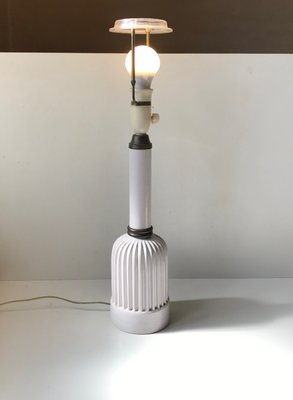 Art Deco White Glazed Ceramic Table Lamp by Christian Schollert for Schollert, 1940s-LCR-736255