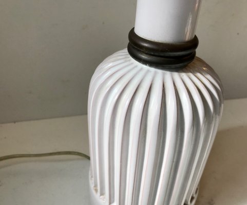 Art Deco White Glazed Ceramic Table Lamp by Christian Schollert for Schollert, 1940s-LCR-736255