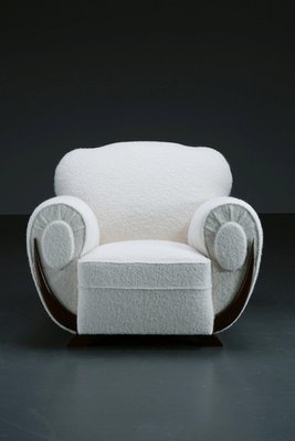 Art Deco White Lounge Chairs, 1930s, Set of 2-XFS-1444326