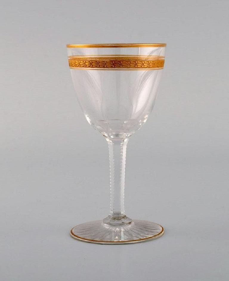 Art Deco Wine Glasses in Crystal Glass from Baccarat, France, 1930s, Set of 12