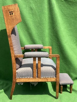 Art Deco Wingback Chair in the style of Gustave Serrurier-Bovy-BHG-1030542