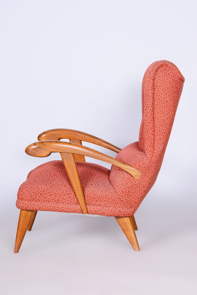 Art Deco Wingchair in Beech attributed to Jan Vaněk, 1930s