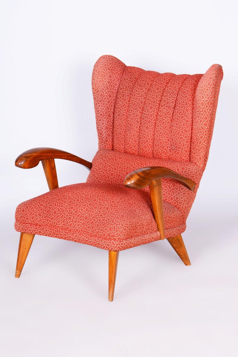 Art Deco Wingchair in Beech by Jan Vaněk, 1930s