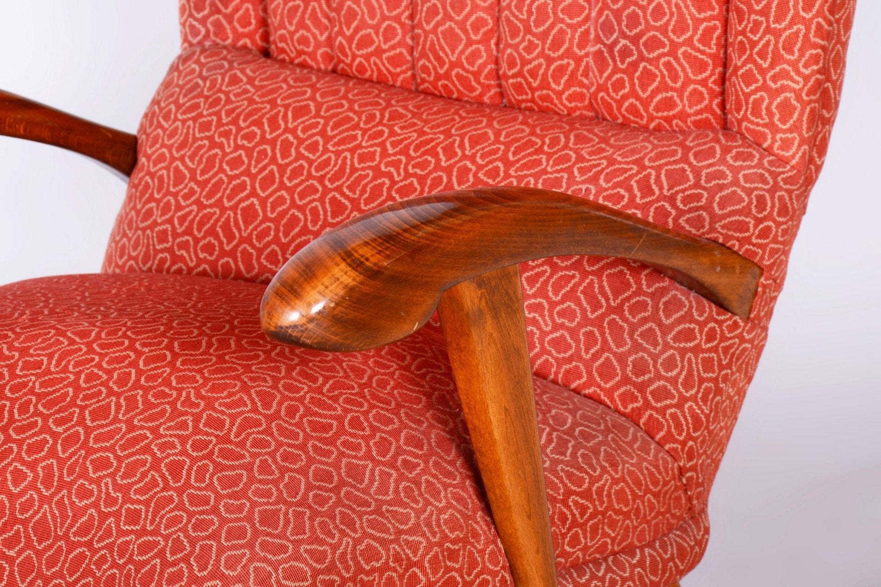 Art Deco Wingchair in Beech by Jan Vaněk, 1930s