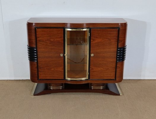 Art Deco Wood and Brass Buffet, 1930s-RVK-1282729