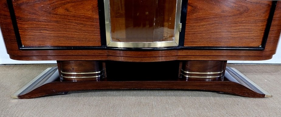 Art Deco Wood and Brass Buffet, 1930s-RVK-1282729