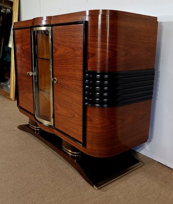 Art Deco Wood and Brass Buffet, 1930s-RVK-1282729