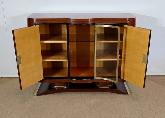 Art Deco Wood and Brass Buffet, 1930s-RVK-1282729