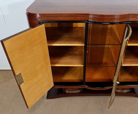 Art Deco Wood and Brass Buffet, 1930s-RVK-1282729